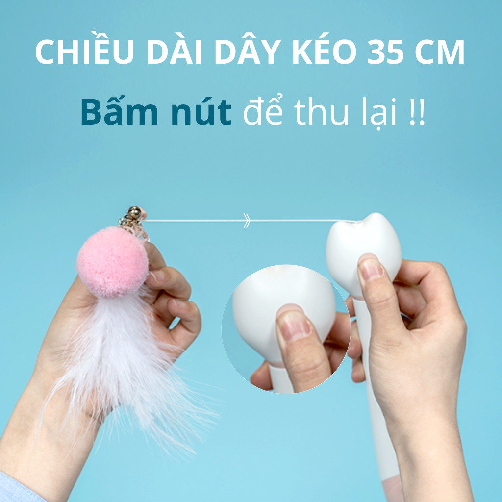 CẦN CÂU LÔNG VŨ AIWO KÈM ĐÈN LASER 2 TRONG 1 CHO MÈO