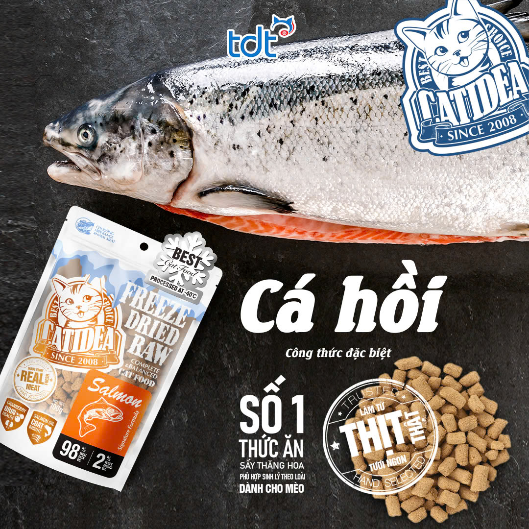 THỨC ĂN THỊT TƯƠI SỐNG CATIDEA DÀNH CHO MÈO 100G