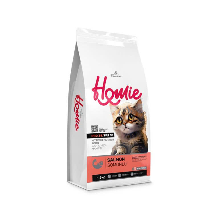 Homie Thức ăn cho mèo con & mèo mẹ Cá Hồi Super Premium (1,5kg )