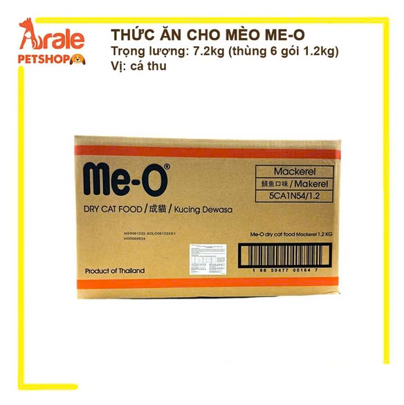 THỨC ĂN HẠT ME-O CHO MÈO VỊ CÁ THU THÙNG 7.2KG