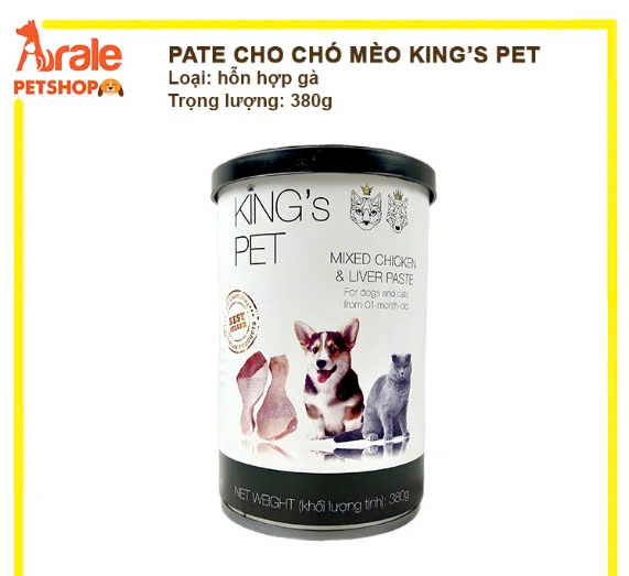 PATE LON KING'S PET CHO CHÓ MÈO - LON 380G