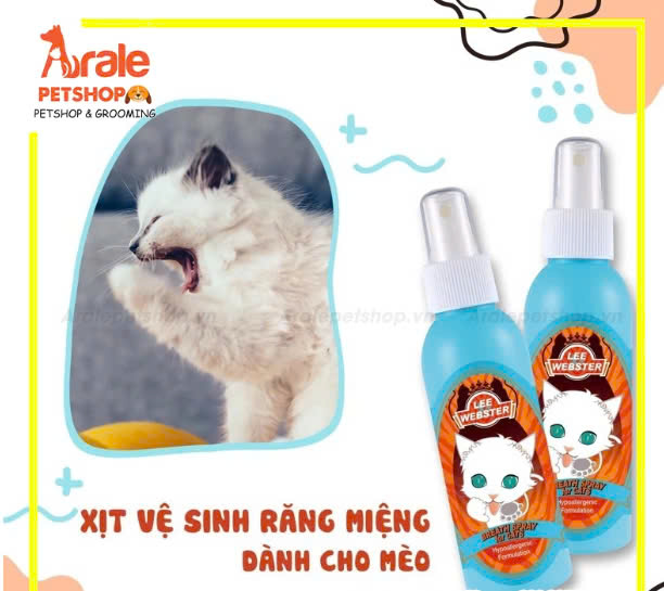 XỊT VỆ SINH RĂNG MIỆNG CHO MÈO LEE&WEBSTER - 130ML