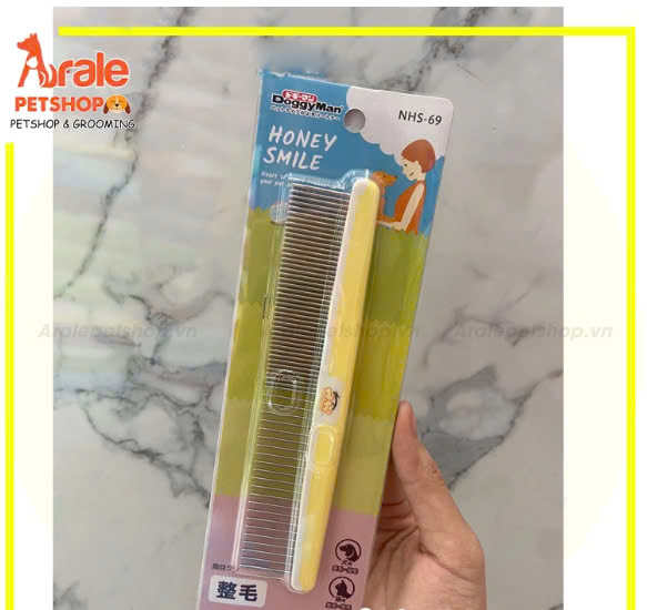 LƯỢC DÀI RĂNG INOX HS CHO THÚ CƯNG