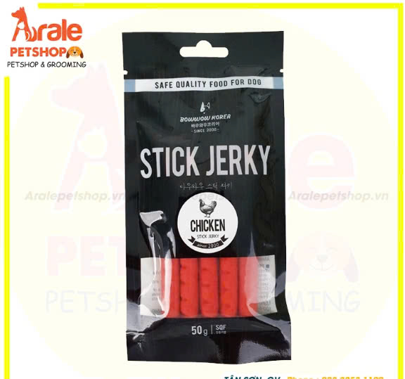 SNACK PHÔ MAI & THỊT GÀ QUE BOWWOW CHO CHÓ 50G