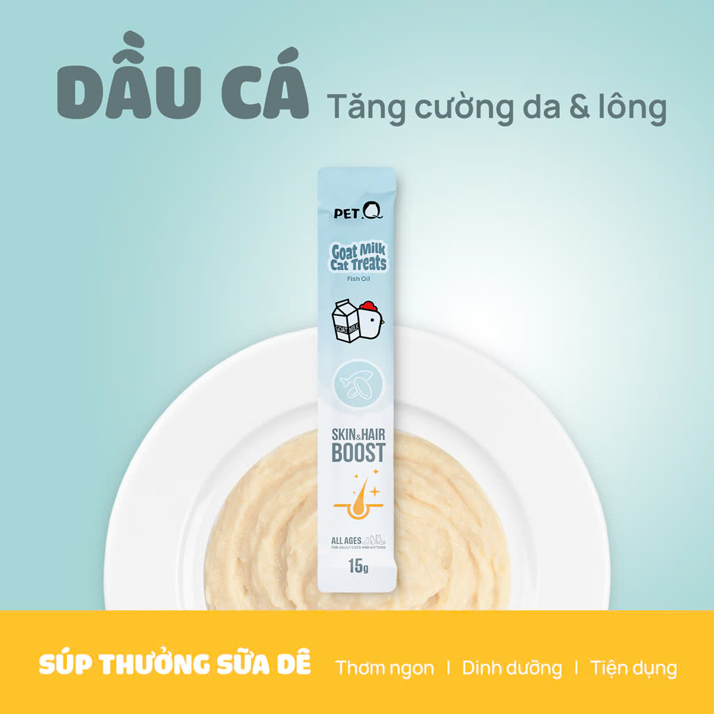 [Thanh lẻ 15g] SÚP THƯỞNG SỮA DÊ PET Q TUÝP 15G