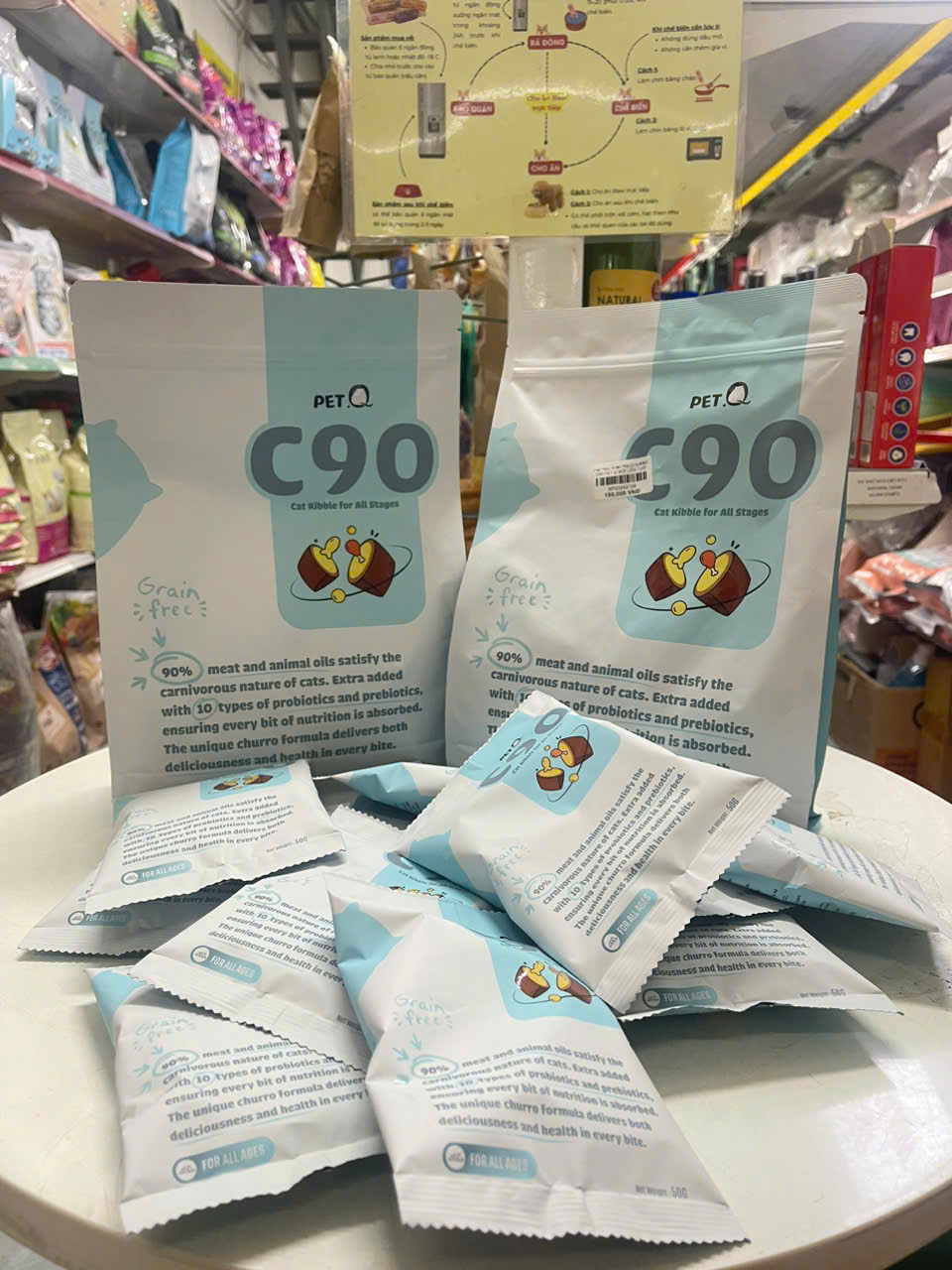 Hạt Mèo Nhân Thịt CHURRO C90 PET Q MỌI LỨA TUỔI 50GR , 1KG