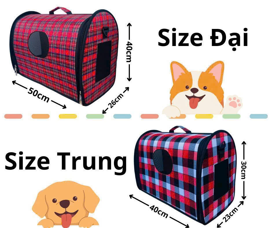 TÚI XÁCH VÒM ABC VẬN CHUYỂN THOÁNG MÁT CHO CHÓ MÈO