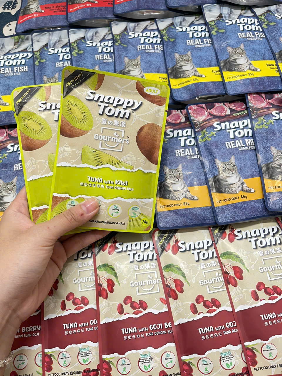 THỨC ĂN ƯỚT SNAPPY TOM CHO MÈO - MIX VỊ TRÁI CÂY