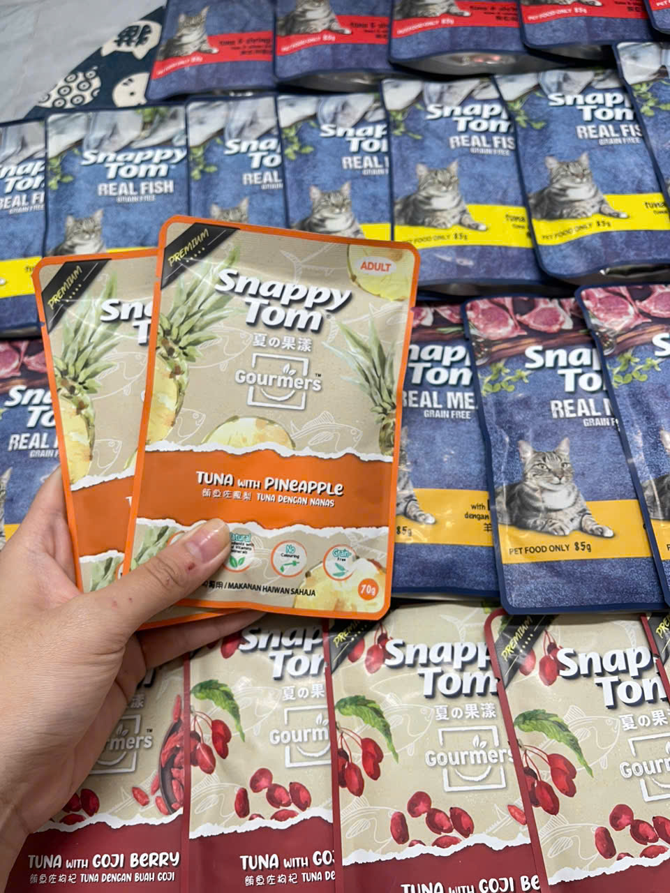 THỨC ĂN ƯỚT SNAPPY TOM CHO MÈO - MIX VỊ TRÁI CÂY