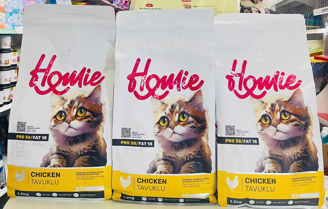 [ SALE OFF 20%] Homie Thức ăn cho mèo con & mèo mẹ Thịt Gà Super Premium (1kg5)