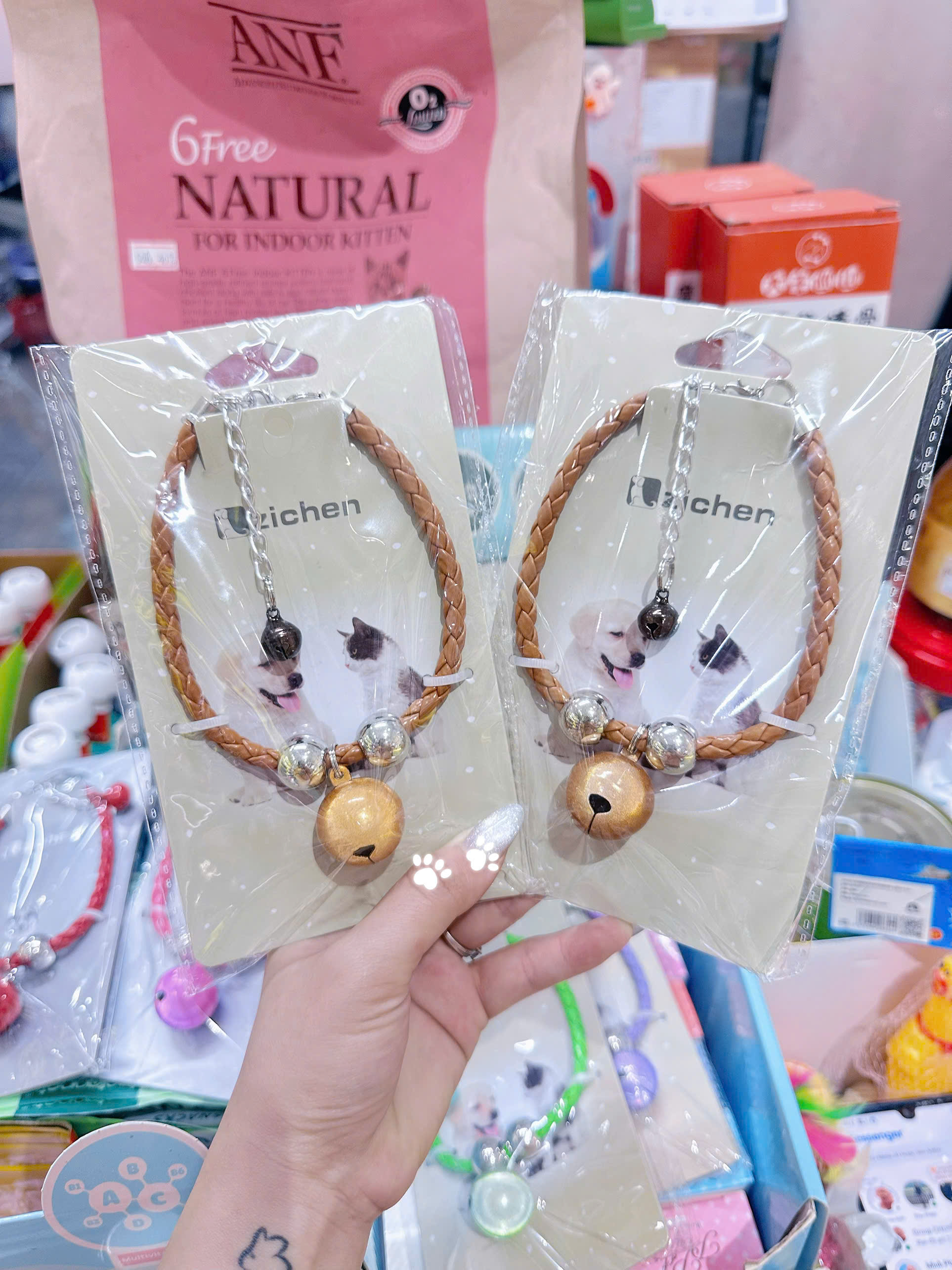 VÒNG CỔ DA CHUÔNG ZICHEN DÀNH CHO CHÓ MÈO