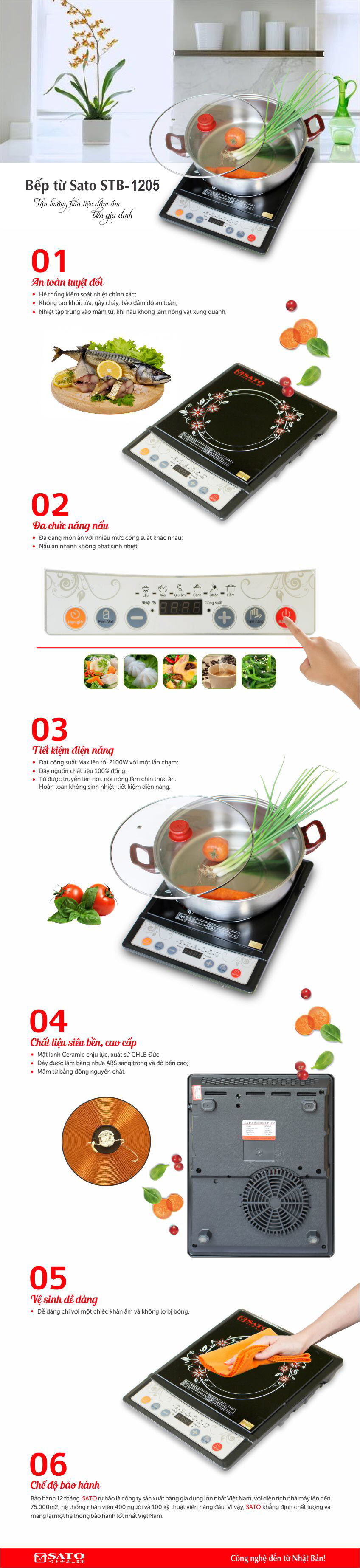 Bếp từ Sato STB-1205