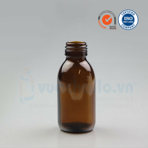 Chai thủy tinh Siro, Syrup 100ml với cổ 28mm