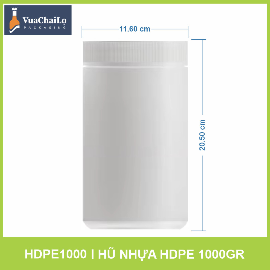 Hũ Nhựa HDPE 1000 gam