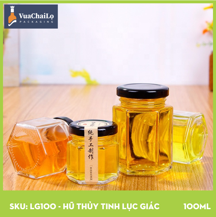 Hũ Thủy Tinh Lục Giác 100ml