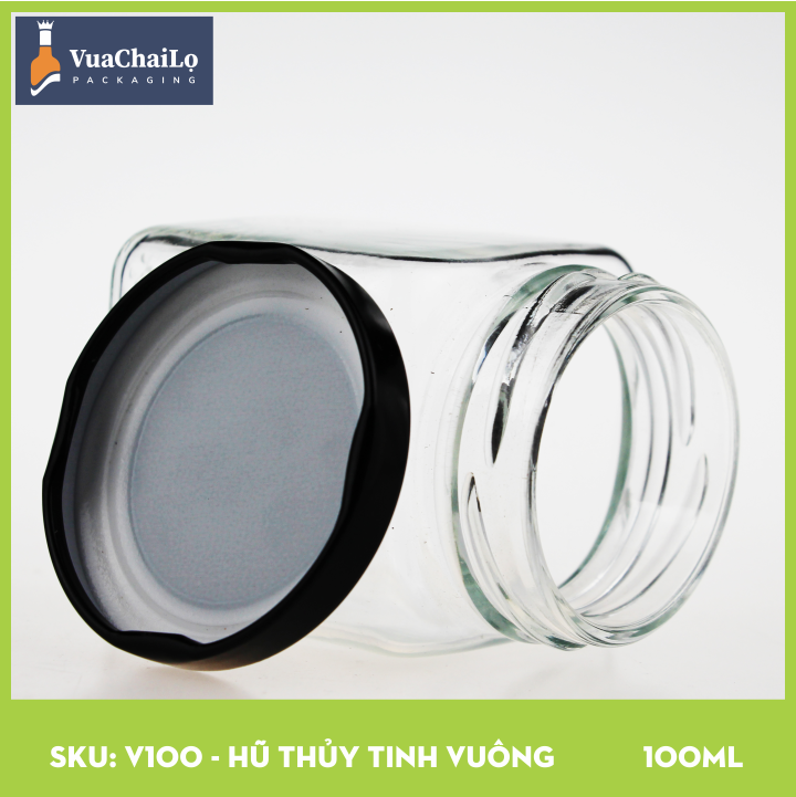 Hũ Thủy Tinh Vuông 100ml
