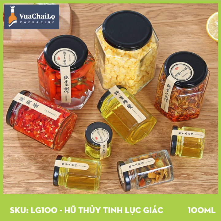 Hũ Thủy Tinh Lục Giác 100ml