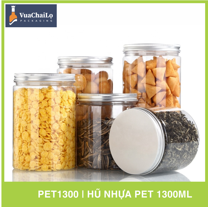 Hũ Nhựa PET Nắp Nhôm 1300ml