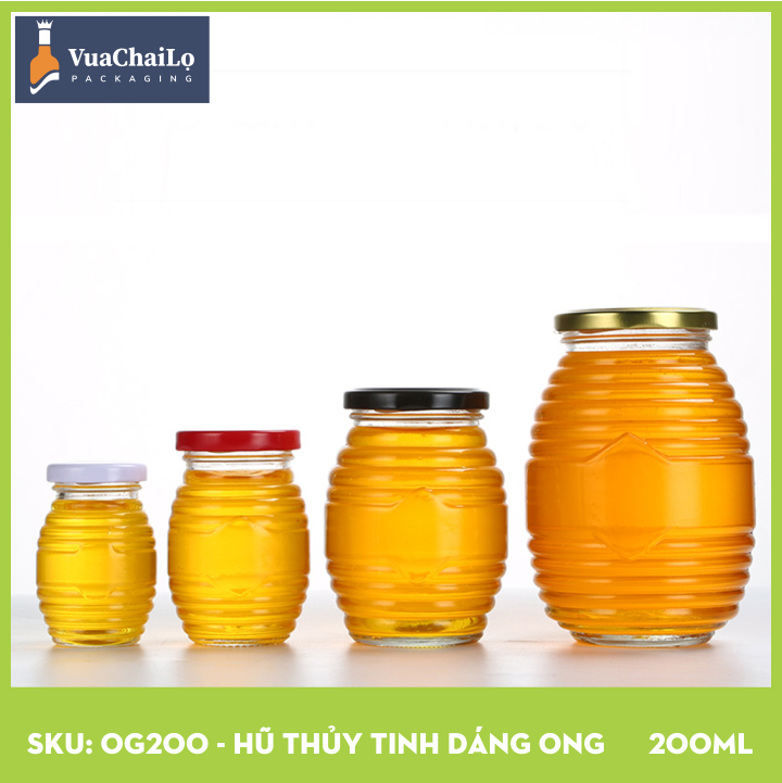 Hũ Thủy Tinh Dáng Ong 200ml