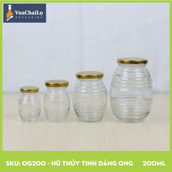 Hũ Thủy Tinh Dáng Ong 200ml