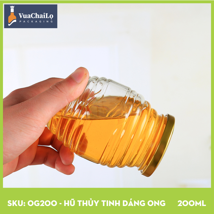 Hũ Thủy Tinh Dáng Ong 200ml