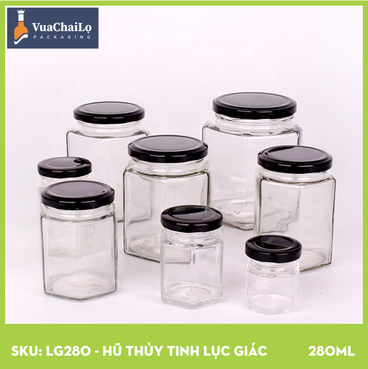 Hũ Thủy Tinh Lục Giác 280ml