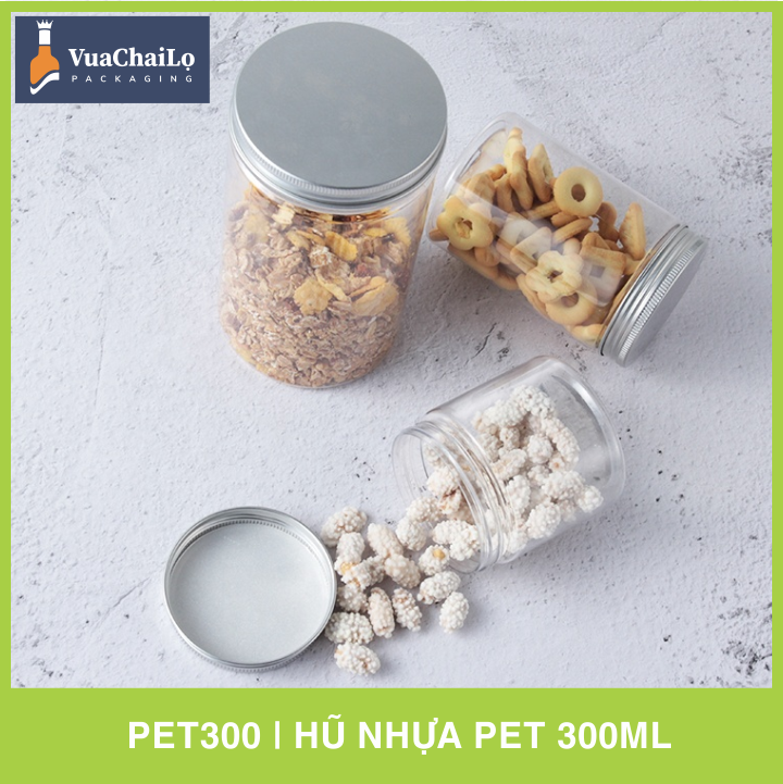 Hũ Nhựa PET Nắp Nhôm 300ml