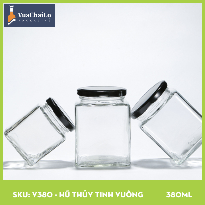 Hũ Thủy Tinh Vuông 380ml