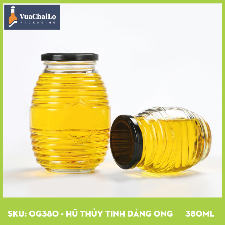 Hũ Thủy Tinh Dáng Ong 380ml