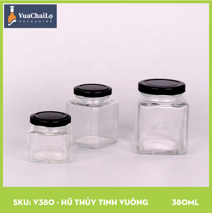 Hũ Thủy Tinh Vuông 380ml