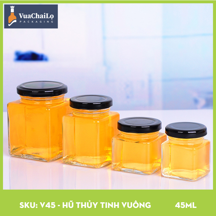 Hũ Thủy Tinh Vuông 50ml