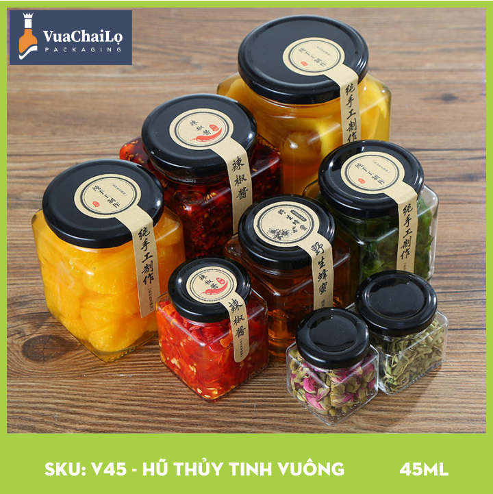 Hũ Thủy Tinh Vuông 50ml