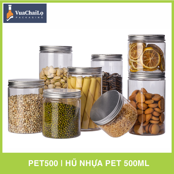 Hũ Nhựa PET Nắp Nhôm 500ml