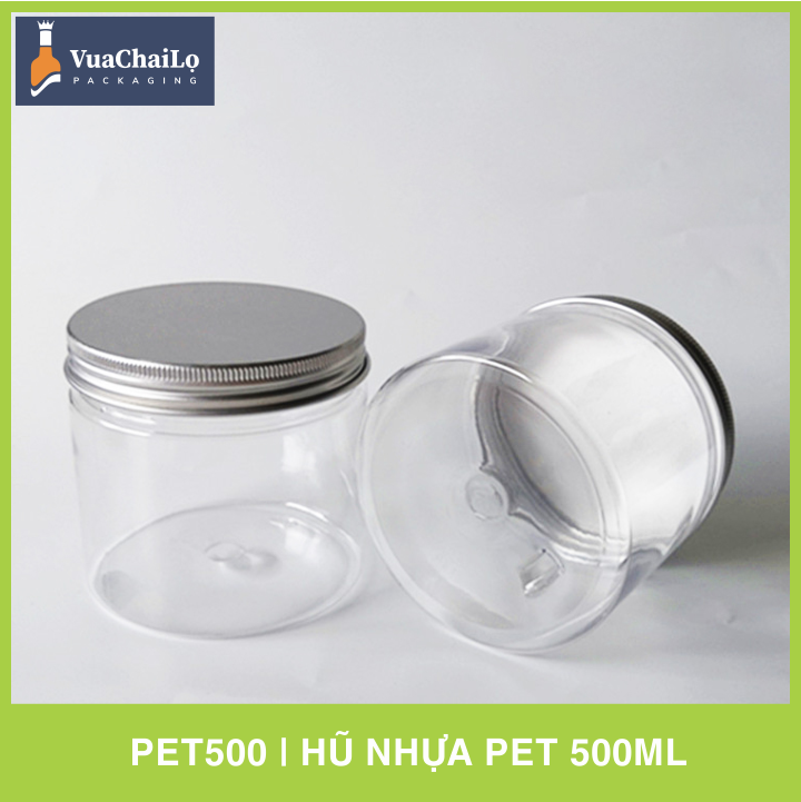 Hũ Nhựa PET Nắp Nhôm 500ml