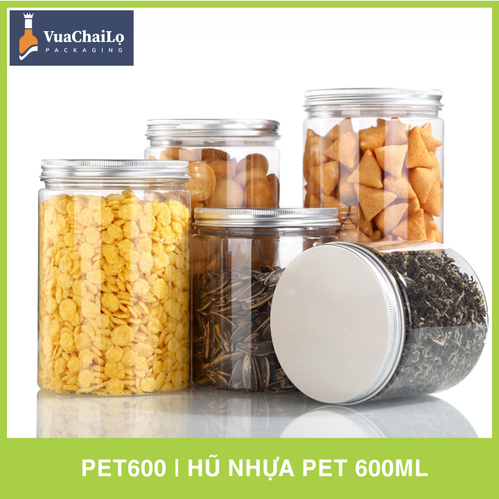 Hũ Nhựa PET Nắp Nhôm 600ml