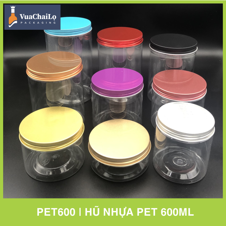 Hũ Nhựa PET Nắp Nhôm 600ml