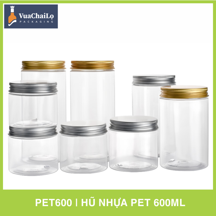 Hũ Nhựa PET Nắp Nhôm 600ml