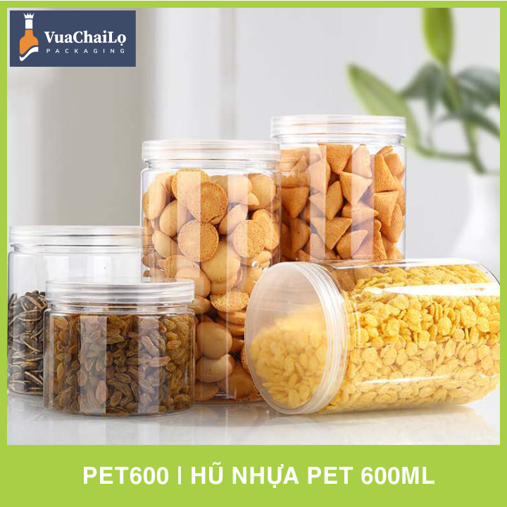 Hũ Nhựa PET Nắp Nhôm 600ml