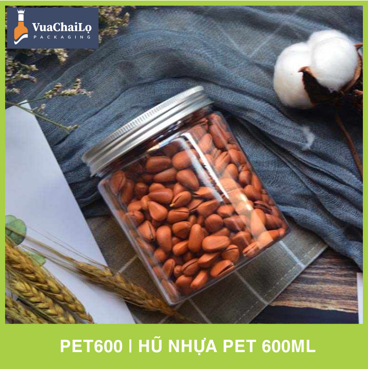Hũ Nhựa PET Nắp Nhôm 600ml