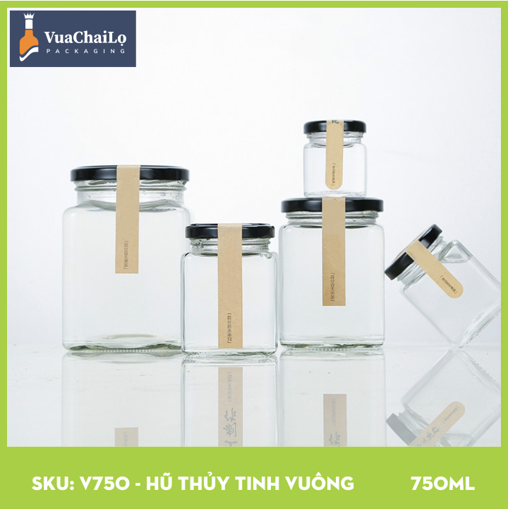 Hũ Thủy Tinh Vuông 750ml