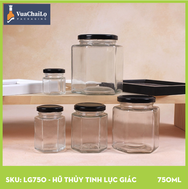 Hũ Thủy Tinh Lục Giác 750ml