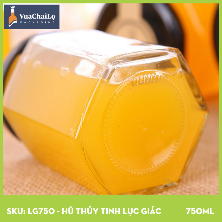 Hũ Thủy Tinh Lục Giác 750ml
