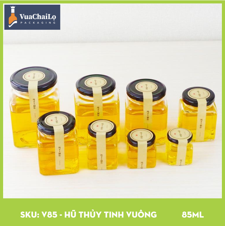 Hũ Thủy Tinh Vuông 85ml