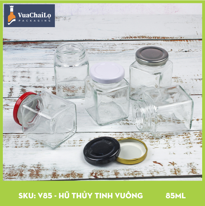 Hũ Thủy Tinh Vuông 85ml