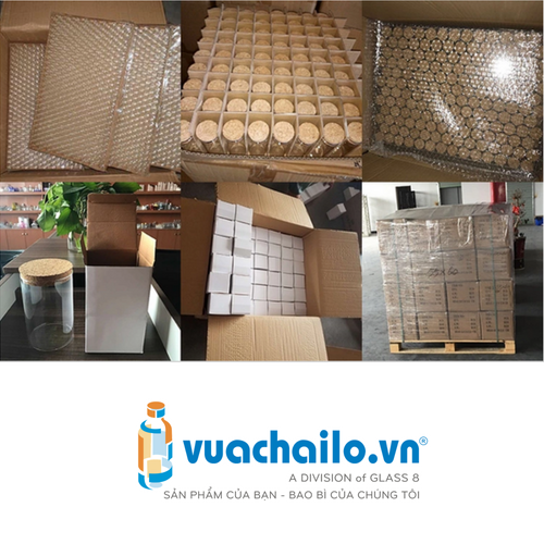 Lọ Thủy Tinh Nắp Gỗ Tre 600ml