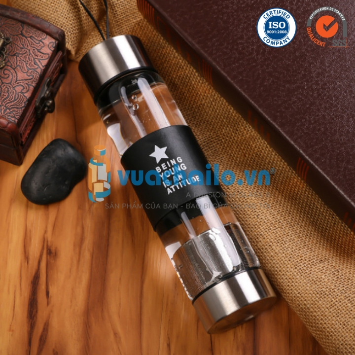 Bình Thủy Tinh Lọc Trà 450ml