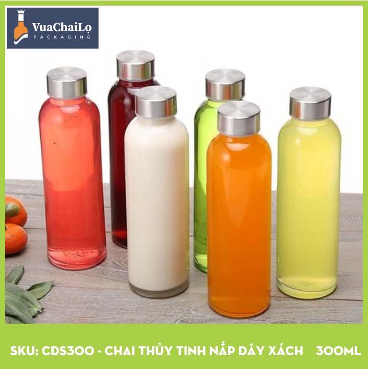 Chai Thủy Tinh Nắp Dây Xách 300ML
