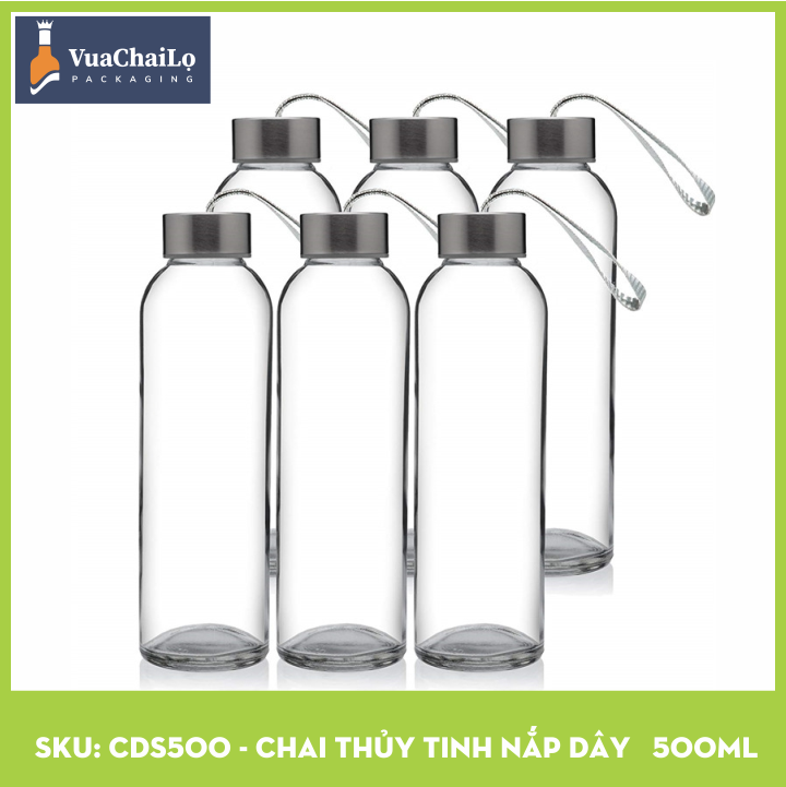 Chai Thủy Tinh Nắp Dây Xách 500ML