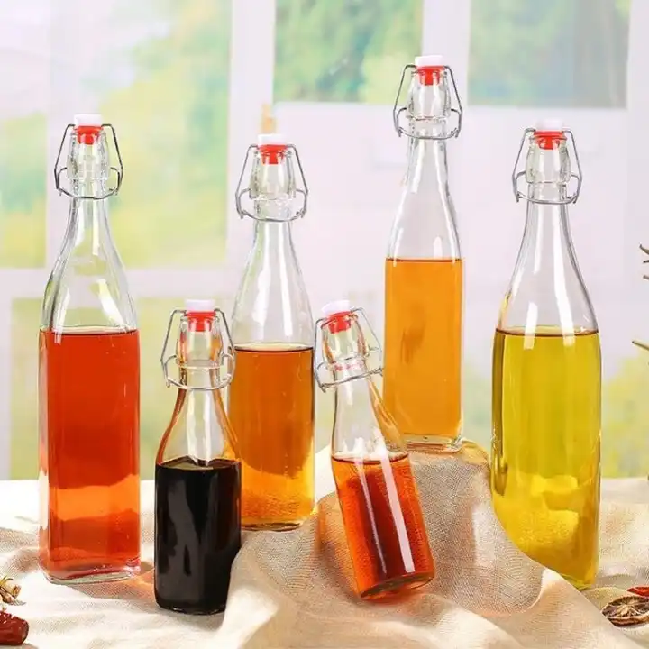 Chai Thủy Tinh Nắp Cài Dáng Cao 500ML