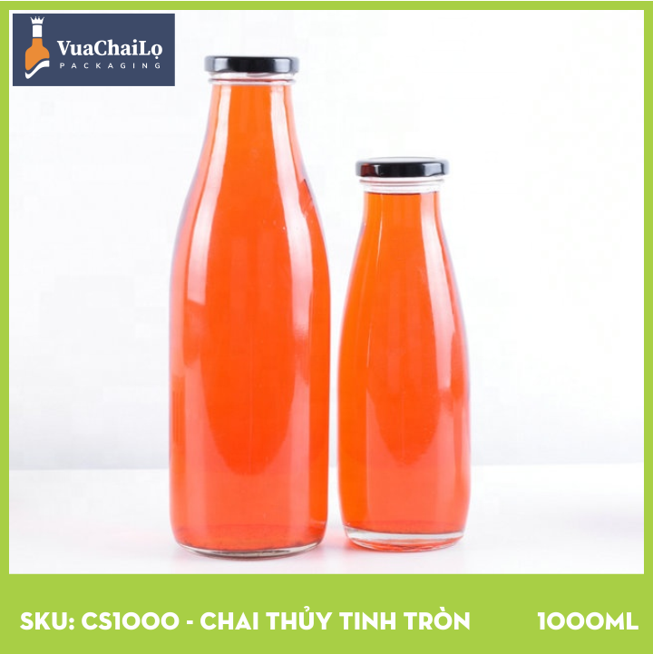 Chai Thủy Tinh Tròn 1000ml